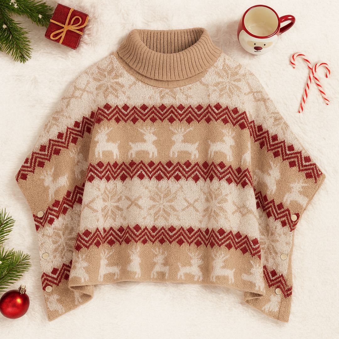 Poncho Natalizio "Renne & Fiocchi" - Edizione Limitata