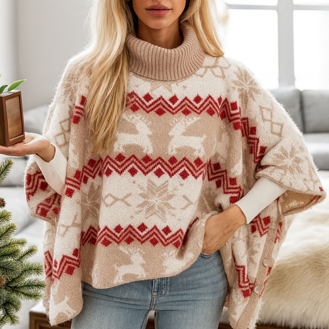 Poncho Natalizio "Renne & Fiocchi" - Edizione Limitata