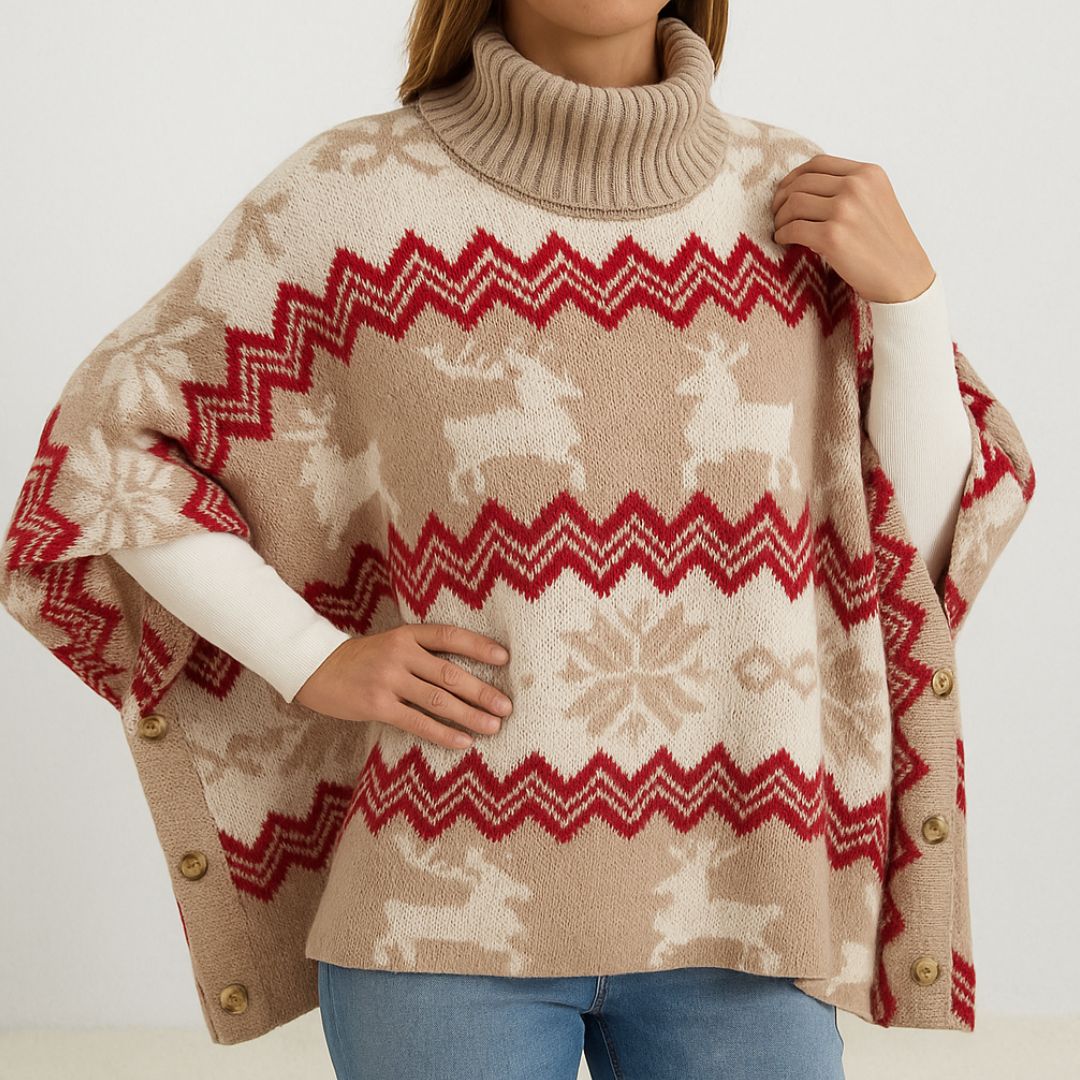 Poncho Natalizio "Renne & Fiocchi" - Edizione Limitata